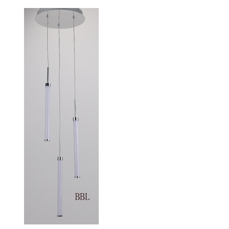 Lâmpada de pingente LED com Tubo recta de acrílico 3PC