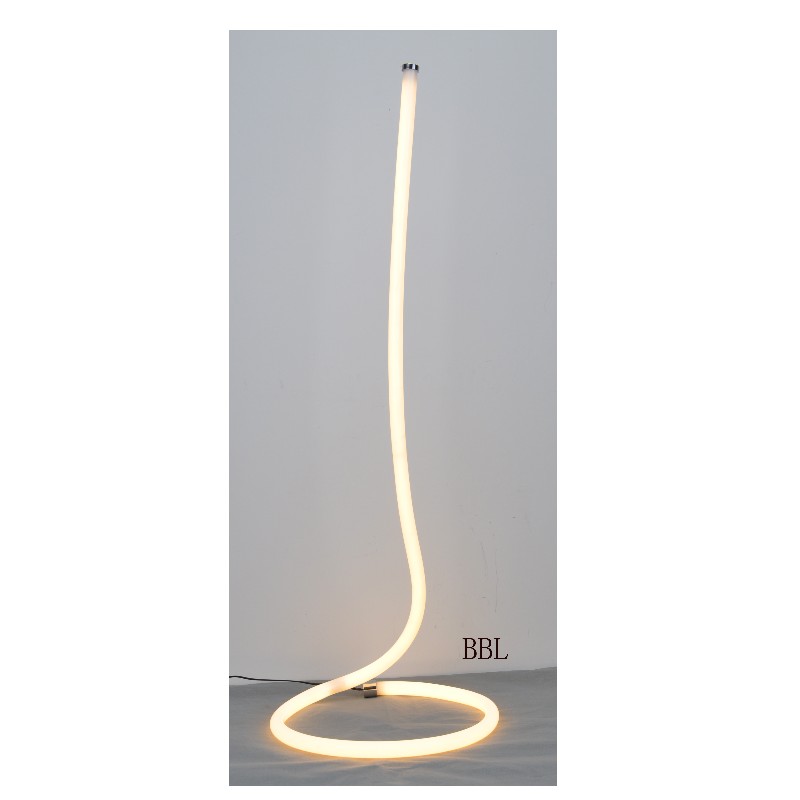 Luminária de pé LED com tubo de acrílico circular